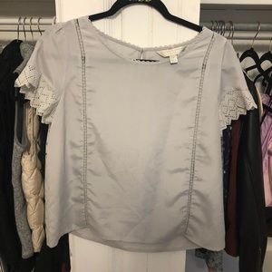 Lauren Conrad sheer short sleeve top M